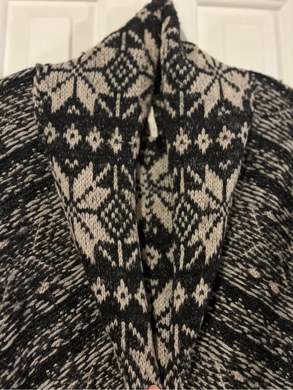Free People Hidden Snowflake Inside Out Cardigan Jacket • Wool Blend • Oversized - Picture 6 of 16